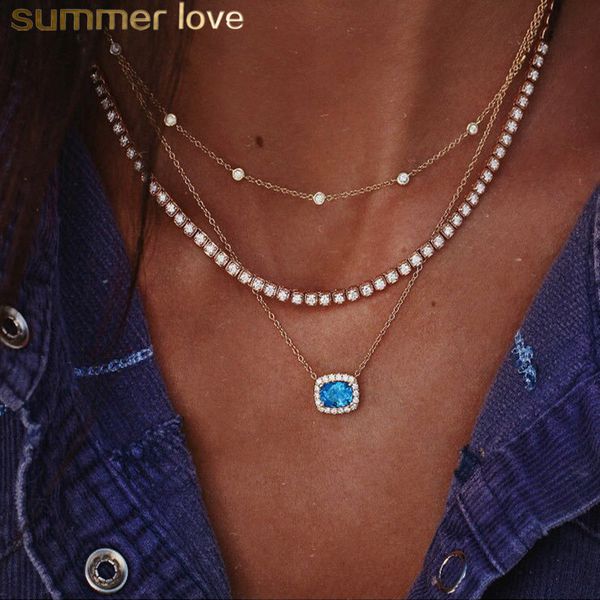 bohemian vintage multi layer crystal necklace blue crystal pendant choker necklaces for women elegant wholesale jewelry, Silver
bohemian vintage multi layer crystal necklace blue crystal pendant choker necklaces for women elegant wholesale jewelry, Silver