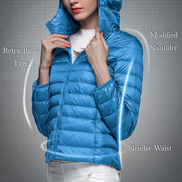 6 colors down jacket coat for women warm down ultra light hooded jackets long sleeve slim parka female solid portable outwear, Blue;black
6 colors down jacket coat for women warm down ultra light hooded jackets long sleeve slim parka female solid portable outwear, Blue;black