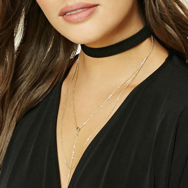 new simple design black velvet choker necklaces for women vintage golden metal tassel women multilayer jewellery collier femme, Golden;silver
new simple design black velvet choker necklaces for women vintage golden metal tassel women multilayer jewellery collier femme, Golden;silver