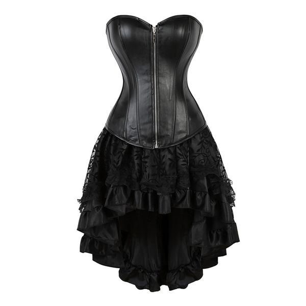 steampunk corset dress black faux leather corset with lace skirt corsets and bustiers dress showgirls clubwear s-6xl, Black;white
steampunk corset dress black faux leather corset with lace skirt corsets and bustiers dress showgirls clubwear s-6xl, Black;white