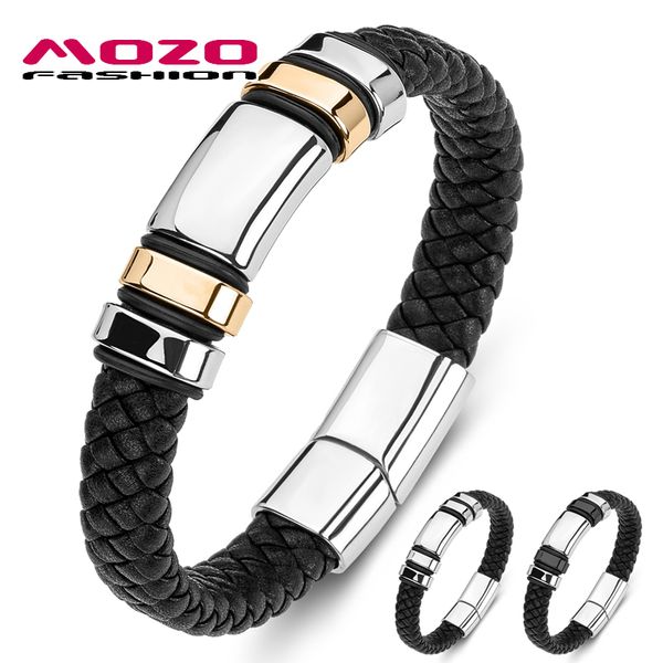 mozo fashion 2020 men bracelet braided rope chain stainless steel trendy bracelet punk genuine leather bangle women jewelry 172, Golden;silver
mozo fashion 2020 men bracelet braided rope chain stainless steel trendy bracelet punk genuine leather bangle women jewelry 172, Golden;silver