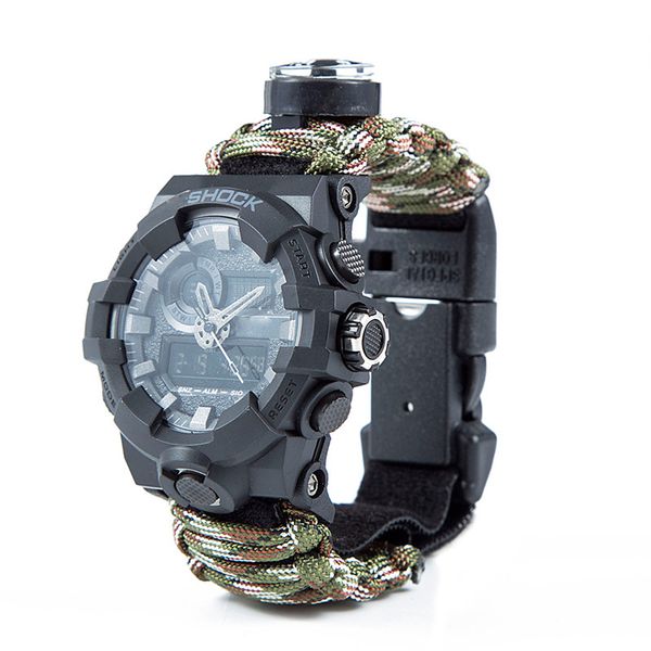 outdoor camping survival watch multi-functional waterproof paracord watch with compass whistle thermometer rescue rope survival
outdoor camping survival watch multi-functional waterproof paracord watch with compass whistle thermometer rescue rope survival