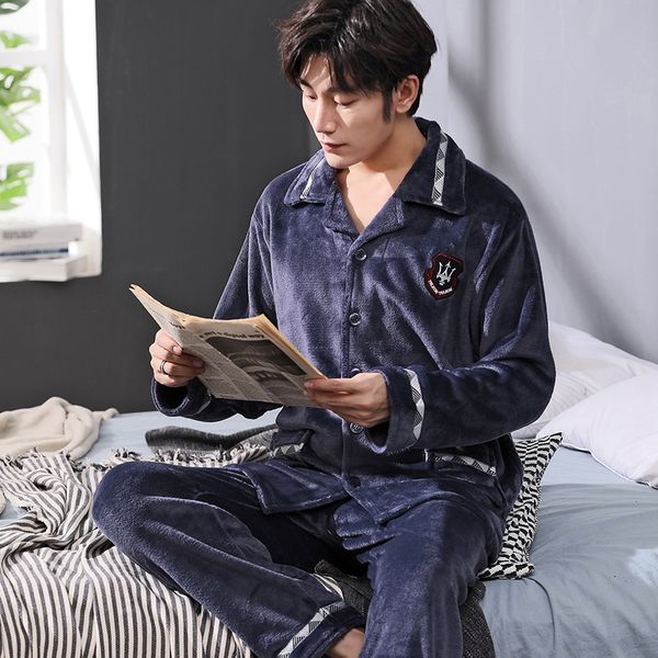 winter men's pajama sets long sleeved warm flannel letter pajamas men thick sleepwear coral fleece sleep &lounge pajamas clothes, Black;brown
winter men's pajama sets long sleeved warm flannel letter pajamas men thick sleepwear coral fleece sleep &lounge pajamas clothes, Black;brown