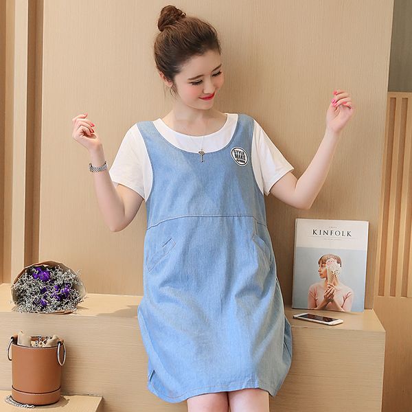 maternity clothes summer o neck one piece layer look denim pregnant dress clothes for pregnant women stylish loose mom dress, White
maternity clothes summer o neck one piece layer look denim pregnant dress clothes for pregnant women stylish loose mom dress, White