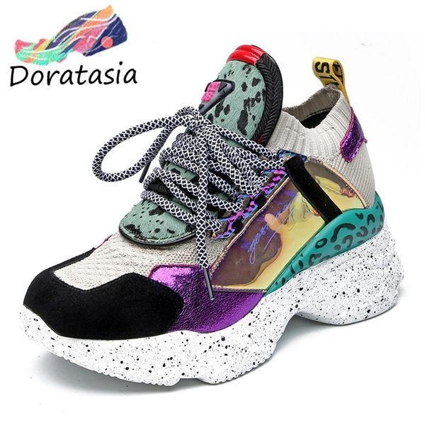 doratasia new genuine leather suede sock sneakers women 2019 autumn horsehair decorating high shoes women casual dad shoes woman y190704, Black
doratasia new genuine leather suede sock sneakers women 2019 autumn horsehair decorating high shoes women casual dad shoes woman y190704, Black