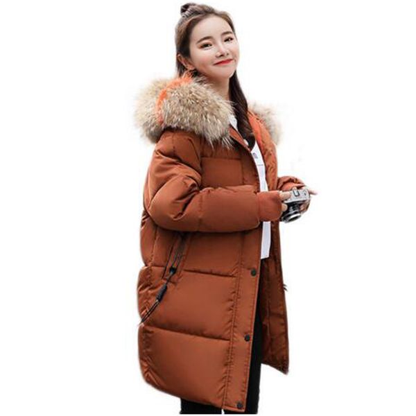 parka women winter new hat colored collar big fur down parka women thickened long 821, Tan;black
parka women winter new hat colored collar big fur down parka women thickened long 821, Tan;black