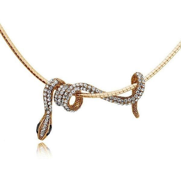 1 piece gold python necklace ladies punk inlaid zircon snake pendant necklace sweater chain ladies gift jewelry, Silver
1 piece gold python necklace ladies punk inlaid zircon snake pendant necklace sweater chain ladies gift jewelry, Silver