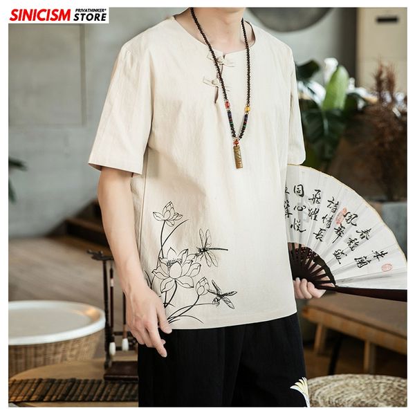 men's t-shirts sinicism store 2021 men loose printed vintage tshirts 5xl short sleeve summer male buckle chinese style tees, White;black
men's t-shirts sinicism store 2021 men loose printed vintage tshirts 5xl short sleeve summer male buckle chinese style tees, White;black