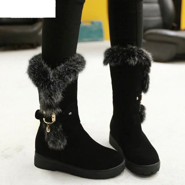 women mid calf winter boots round toe low heel snow boots warm inside all match ladies boots big size 34-43, Black
women mid calf winter boots round toe low heel snow boots warm inside all match ladies boots big size 34-43, Black