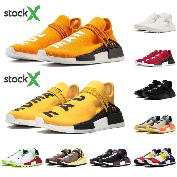 with socks human race hu pharrell williams stock x running shoes orange yellow equality nobel ink mens trainer sports sneakers, White;red 
with socks human race hu pharrell williams stock x running shoes orange yellow equality nobel ink mens trainer sports sneakers, White;red