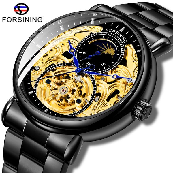 fashion forsining black golden skeleton clock black stainless steel men's automatic watches male waterproof clock, Slivery;brown
fashion forsining black golden skeleton clock black stainless steel men's automatic watches male waterproof clock, Slivery;brown