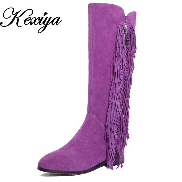 2016 fashion winter genuine leather women shoes purple low heel botas mujer big size 33-43 tassel knee high boots a888, Black
2016 fashion winter genuine leather women shoes purple low heel botas mujer big size 33-43 tassel knee high boots a888, Black