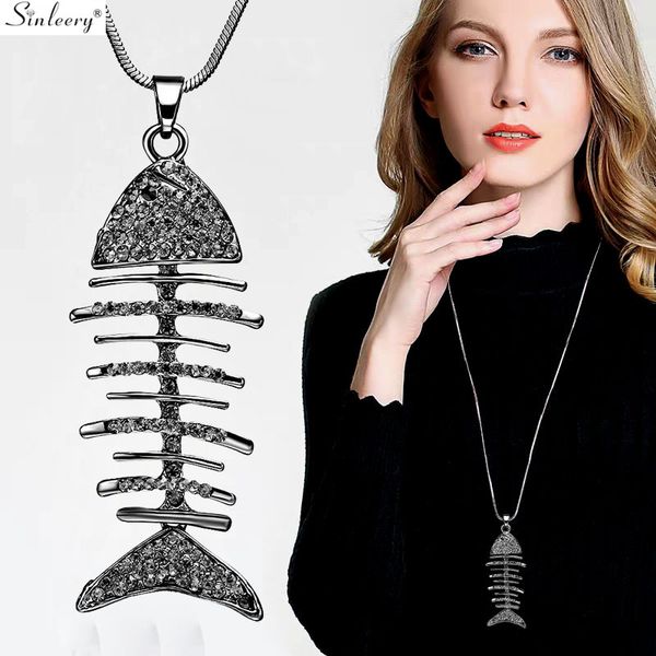 sinleery vintage fish bone pendant necklace black gun silver color full tiny crystal long necklace for women jewelry my077 ssd
sinleery vintage fish bone pendant necklace black gun silver color full tiny crystal long necklace for women jewelry my077 ssd