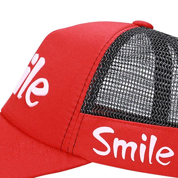 summer peaked cap smile letter printed mesh baseball hat children outdoor headwear with adjustable back closure
summer peaked cap smile letter printed mesh baseball hat children outdoor headwear with adjustable back closure
