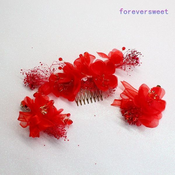 3pc silk crepe flower comb hairgrip bride headdress beauty bride wedding hair accessories lovely red hair ornament, Golden;white
3pc silk crepe flower comb hairgrip bride headdress beauty bride wedding hair accessories lovely red hair ornament, Golden;white