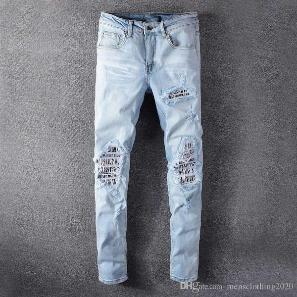 euro fashion men blue bleach jeans tidy biker denim jean paint spot damage slim fit distressed cowboy denim pants man
euro fashion men blue bleach jeans tidy biker denim jean paint spot damage slim fit distressed cowboy denim pants man
