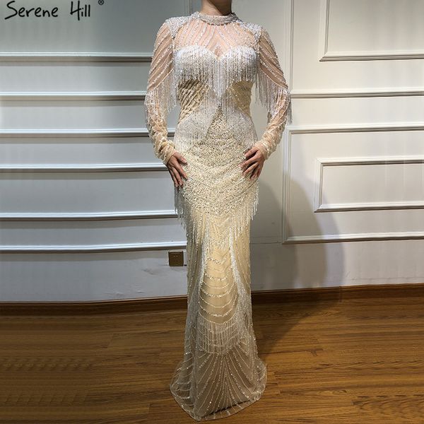 dubai luxury mermaid tassel beading evening dresses 2019 new long sleeves elegant evening gowns serene hill la6662, White;black
dubai luxury mermaid tassel beading evening dresses 2019 new long sleeves elegant evening gowns serene hill la6662, White;black