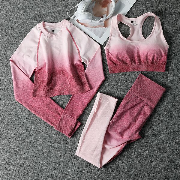 women yoga set ombre seamless leggings+sports bra+long sleeve crop 3pcs yoga suit gym workout clothes running sportswear
women yoga set ombre seamless leggings+sports bra+long sleeve crop 3pcs yoga suit gym workout clothes running sportswear