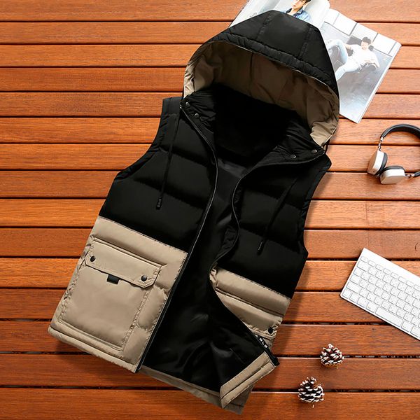men's autumn winter coat padded cotton vest warm hooded thick vest jacket waistcoat men's fashion casual coats 7.23, Black;white
men's autumn winter coat padded cotton vest warm hooded thick vest jacket waistcoat men's fashion casual coats 7.23, Black;white