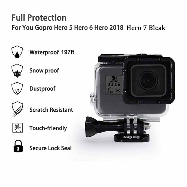 60m/197ft waterproof housing case touch screen back door for gopro hero 7/6/5/(2018) for go pro black action camera accessories
60m/197ft waterproof housing case touch screen back door for gopro hero 7/6/5/(2018) for go pro black action camera accessories