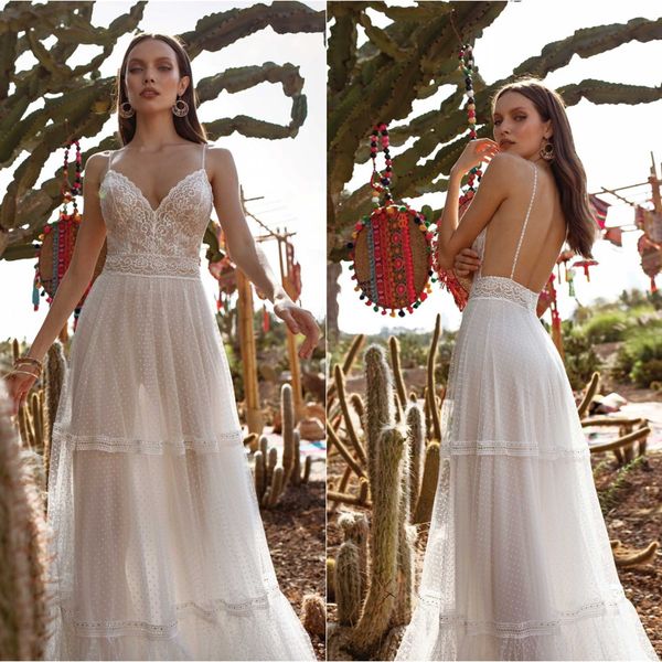 2020 a line wedding dresses spaghetti straps lace appliques beads bridal gowns custom made backless sweep train wedding dress, White
2020 a line wedding dresses spaghetti straps lace appliques beads bridal gowns custom made backless sweep train wedding dress, White