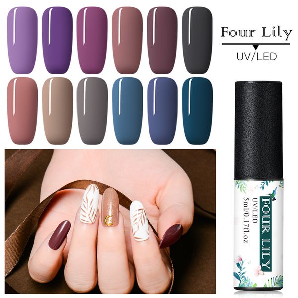 four lily 5ml pure color nail gel polish pure brown series soak off uv led nail manicure long lasting art gel polish, Red;pink
four lily 5ml pure color nail gel polish pure brown series soak off uv led nail manicure long lasting art gel polish, Red;pink