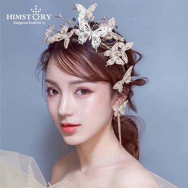 himstory european gold flying butterfly wedding hair tiaras handmade crystal brides hairbands tiara crown wedding headbands, White;golden
himstory european gold flying butterfly wedding hair tiaras handmade crystal brides hairbands tiara crown wedding headbands, White;golden