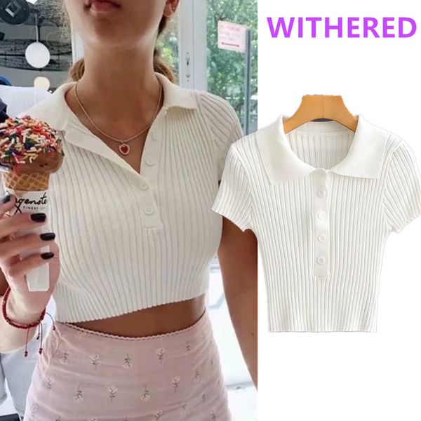 women's t-shirt withered ins blogger high street collar short summer t shirt women harajuku tshirt camisetas verano mujer 2021 crop, White
women's t-shirt withered ins blogger high street collar short summer t shirt women harajuku tshirt camisetas verano mujer 2021 crop, White