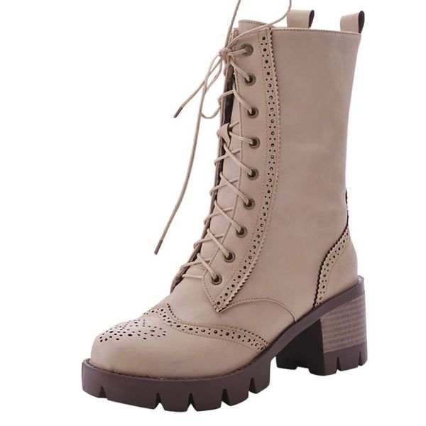 bonjean snow boots fashion pure color round toe lace-up boots square heels vintage women winter ladies shoes square heels, Black
bonjean snow boots fashion pure color round toe lace-up boots square heels vintage women winter ladies shoes square heels, Black
