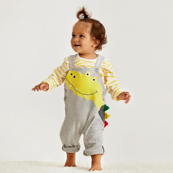 patpat 2020 new spring and summer baby boy striped long-sleeve tee and dino overalls sets, White
patpat 2020 new spring and summer baby boy striped long-sleeve tee and dino overalls sets, White