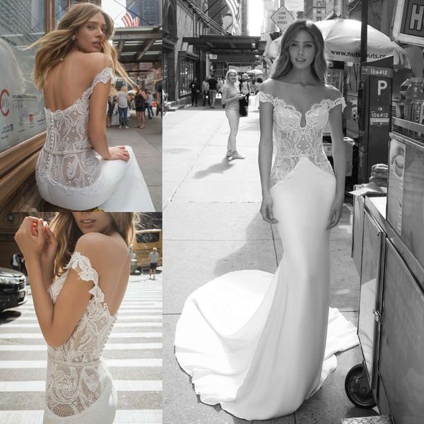 2019 gorgeous mermaid lace wedding dresses illusion neck off the shoulder hollow back satin wedding dress bridal gowns vestidos de nnovia, White
2019 gorgeous mermaid lace wedding dresses illusion neck off the shoulder hollow back satin wedding dress bridal gowns vestidos de nnovia, White