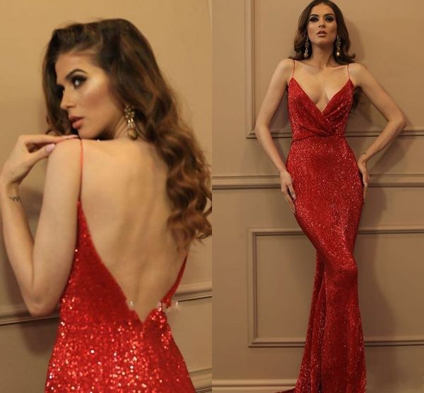Sexy Red Mermaid Evening Dresses Sequined Prom Gowns Backless Elegant Special Occasion Dress Formal Wear robes de soirée Abendkleider
Sexy Red Mermaid Evening Dresses Sequined Prom Gowns Backless Elegant Special Occasion Dress Formal Wear robes de soirée Abendkleider