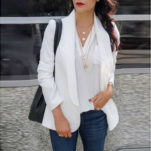 plus size autumn women blazer jacket solid long sleeve open front suit jacket long sleeve female work office blazer suit top, White;black
plus size autumn women blazer jacket solid long sleeve open front suit jacket long sleeve female work office blazer suit top, White;black