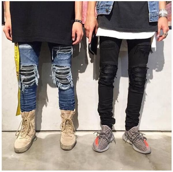 men clothes hip hop sweatpants skinny motorcycle denim pants zipper designer black jeans casual jeans trousers for men, Blue
men clothes hip hop sweatpants skinny motorcycle denim pants zipper designer black jeans casual jeans trousers for men, Blue