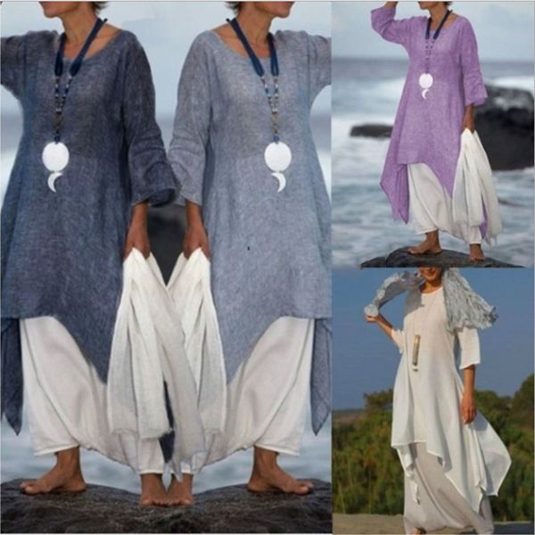 spring new solid color large swing women's linen dress loose long sleeves, Black;gray
spring new solid color large swing women's linen dress loose long sleeves, Black;gray