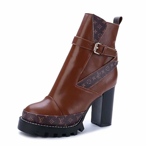 europe and america autumn and winter super high-heeled platform thick with ankle boots female fashionable round head belt buckle martin boot, Black
europe and america autumn and winter super high-heeled platform thick with ankle boots female fashionable round head belt buckle martin boot, Black