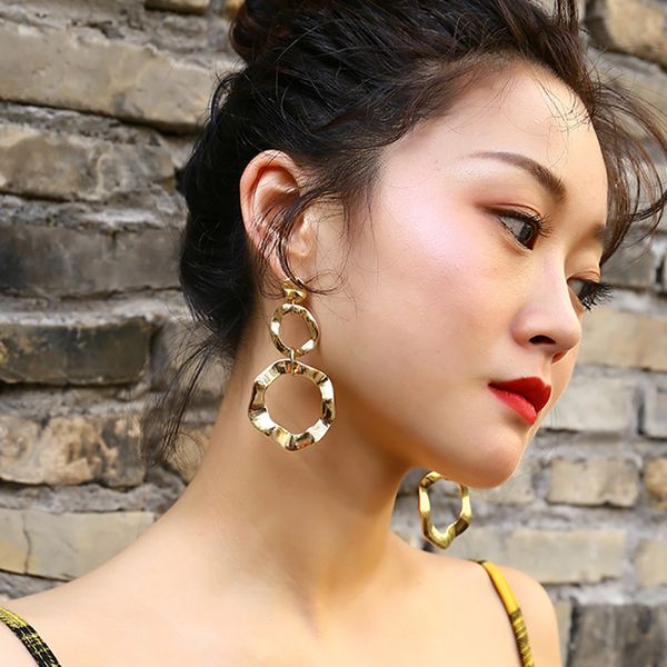 aensoa fashion gold color three circle drop earrings for women geometry long alloy drop dangle statement earring twisted jewelry, Silver
aensoa fashion gold color three circle drop earrings for women geometry long alloy drop dangle statement earring twisted jewelry, Silver