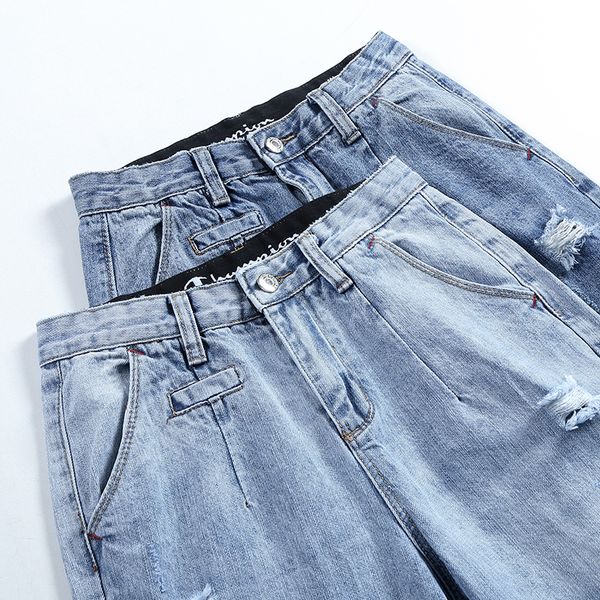 ripped hole harem jeans for woman high waist casual retro blue plus size ankle length straight denim trousers for women
ripped hole harem jeans for woman high waist casual retro blue plus size ankle length straight denim trousers for women