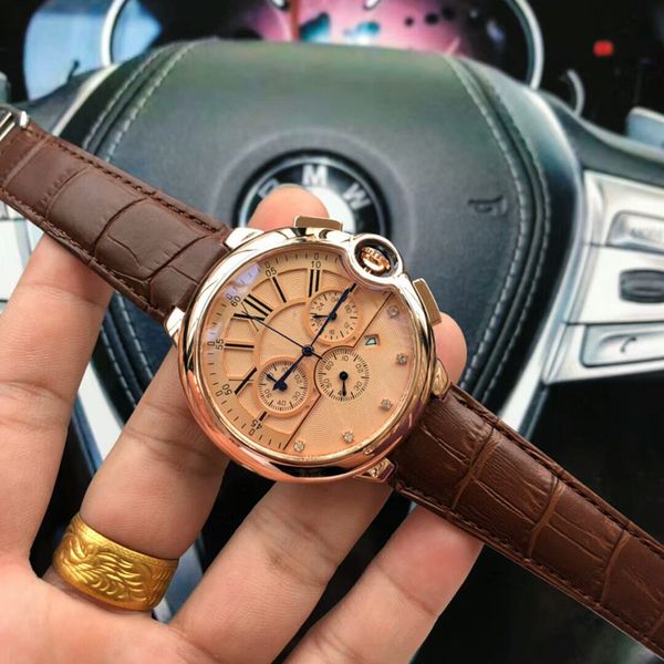 business men watch satch 42mm dial leather strap wrist watches for mens gift orologio di lusso dropshipping, Slivery;brown
business men watch satch 42mm dial leather strap wrist watches for mens gift orologio di lusso dropshipping, Slivery;brown