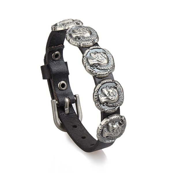 2020 men's vintage leather single circle bracelet leather pin buckle bracelet bracelets simple alloy men's jewelry, Black
2020 men's vintage leather single circle bracelet leather pin buckle bracelet bracelets simple alloy men's jewelry, Black