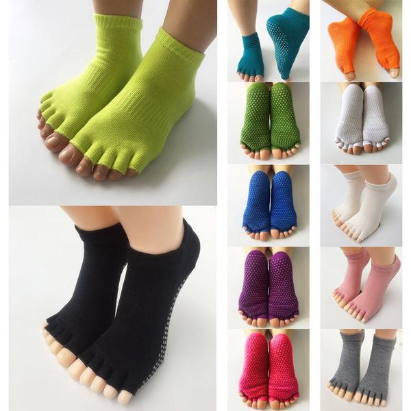 five-toe women men yoga socks ladies sport pilates socks ballet dance five fingers silicone dots non-slip sock, Black
five-toe women men yoga socks ladies sport pilates socks ballet dance five fingers silicone dots non-slip sock, Black