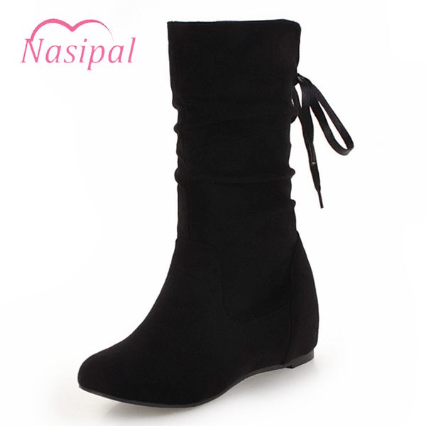 nasipal big size 30-50 pleated height increasing women boots comfortable round toe fashion boots 2018 winter warm mid calf, Black
nasipal big size 30-50 pleated height increasing women boots comfortable round toe fashion boots 2018 winter warm mid calf, Black