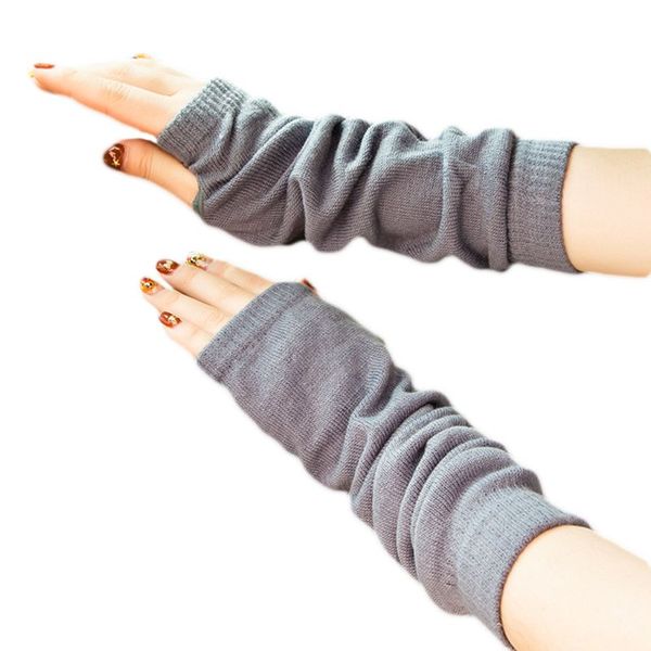 women girls winter ribbed knitted fingerless gloves ruched solid color elbow length mittens long thermal protective half finger, Blue;gray
women girls winter ribbed knitted fingerless gloves ruched solid color elbow length mittens long thermal protective half finger, Blue;gray