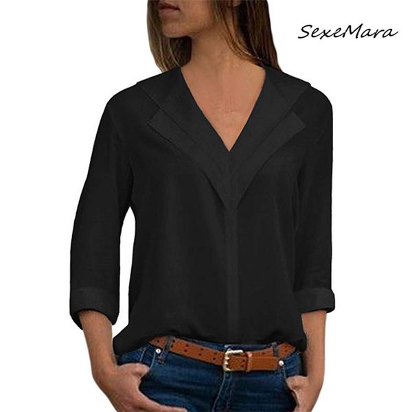 spring casual 2020 women blouses plus size v-neck fashion long sleeves fashion shirts, White
spring casual 2020 women blouses plus size v-neck fashion long sleeves fashion shirts, White