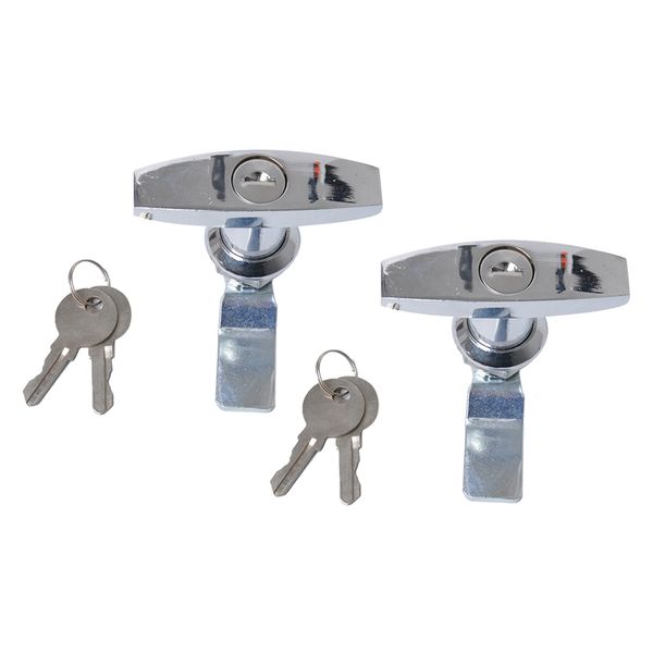 2pcs t handles door latch lock and keys set for bottom & side hinged doors. compatible handle hardware parts - chrome
2pcs t handles door latch lock and keys set for bottom & side hinged doors. compatible handle hardware parts - chrome