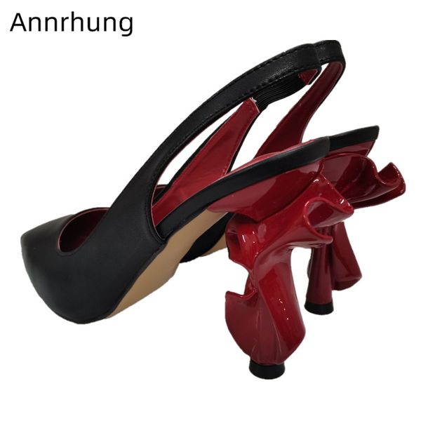new design genuine leather high heel shoes woman back strap slingback pleated strange heel pointed toe women pumps, Black
new design genuine leather high heel shoes woman back strap slingback pleated strange heel pointed toe women pumps, Black