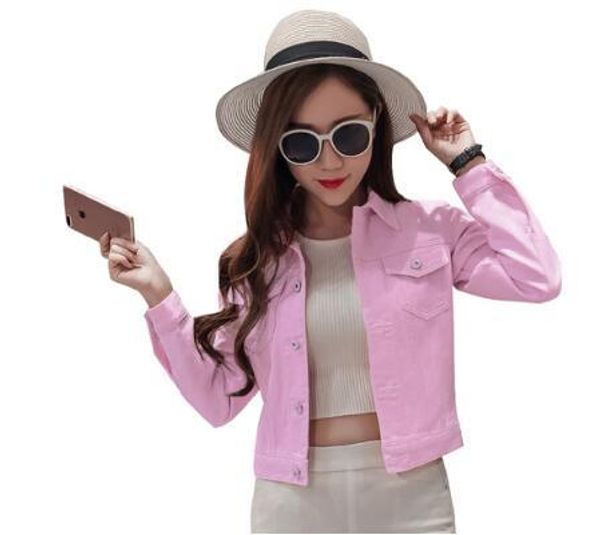 fashion jeans jacket women new autumn hand brush long sleeve stretch short denim jacket jacket coat outerwear fit, Black;brown 
fashion jeans jacket women new autumn hand brush long sleeve stretch short denim jacket jacket coat outerwear fit, Black;brown