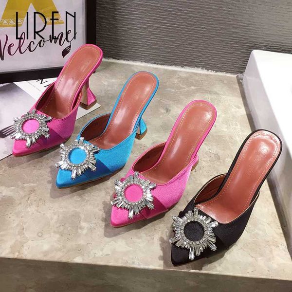 women's slippers pointed toe summer high heels ladies fashion shoes flower rhinestone design satin slip on fashion slippers 41, Black
women's slippers pointed toe summer high heels ladies fashion shoes flower rhinestone design satin slip on fashion slippers 41, Black