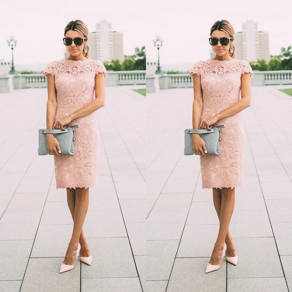 elegant pink lace mother of the bride dresses cap sleeve knee length mothers gowns plus size customized wedding guests dress, Black;red
elegant pink lace mother of the bride dresses cap sleeve knee length mothers gowns plus size customized wedding guests dress, Black;red