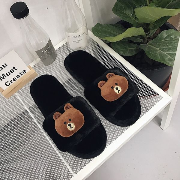 autumn and winter new fashion suede cartoon doll bear indoor slippers ladies home floor slippers optional match, Black
autumn and winter new fashion suede cartoon doll bear indoor slippers ladies home floor slippers optional match, Black